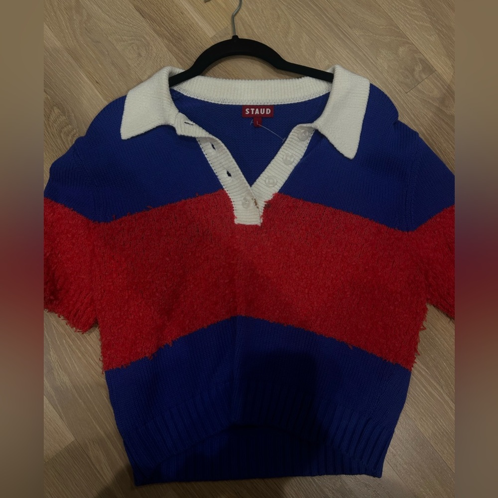 Staud blue & red Spencer polo